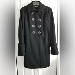 Marvin by Marvin Richards Black Mid-Length Wool Winter Women's Coat Sz XL